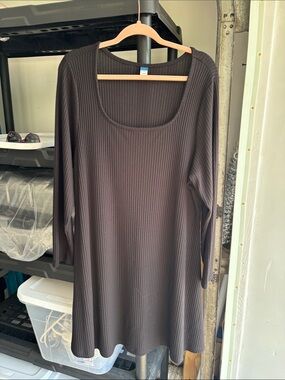 Old Navy Black Ribbed Midi Dress